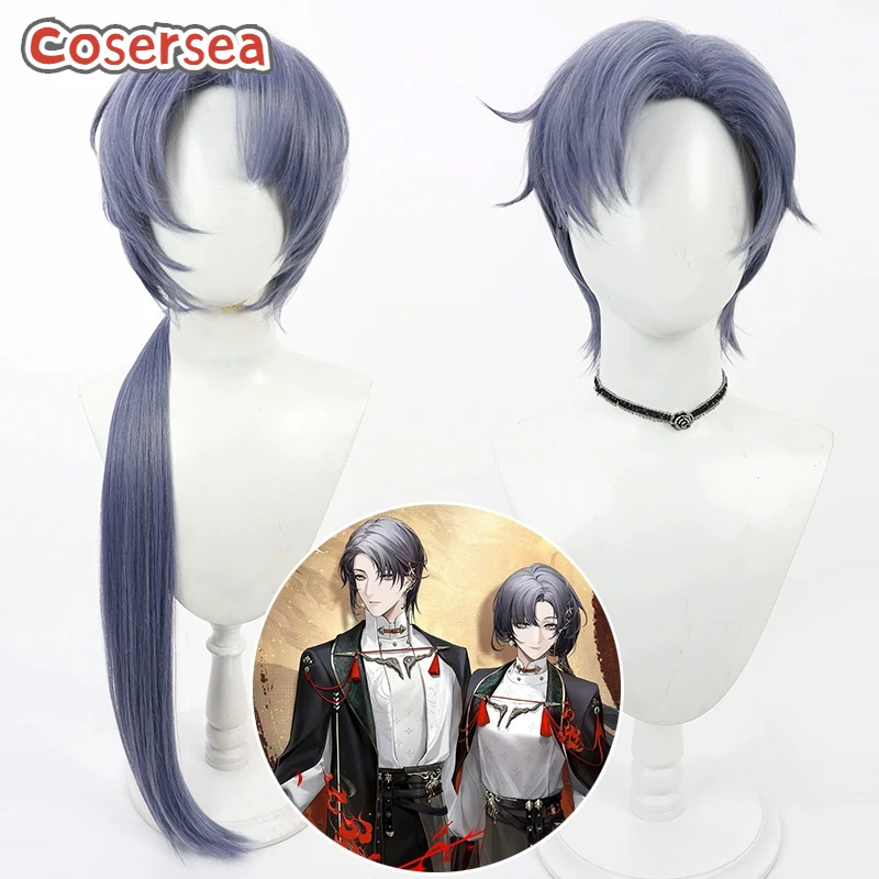 

Cosersea The Chief Of MBCC Cosplay Wigs Game Path to Nowhere The Chief Of MBCC 60cm Dark Blue Wig Synthetic Hair Heat Resistant