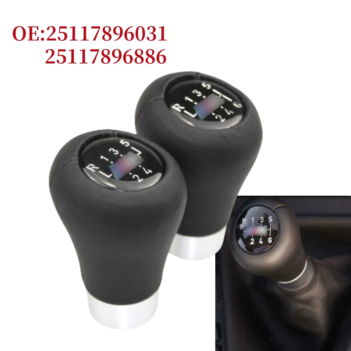 Leva del pomello del cambio manuale 5 6 velocità per BMW 1 3 4 5 7 X Series 3D M logo modello rotondo