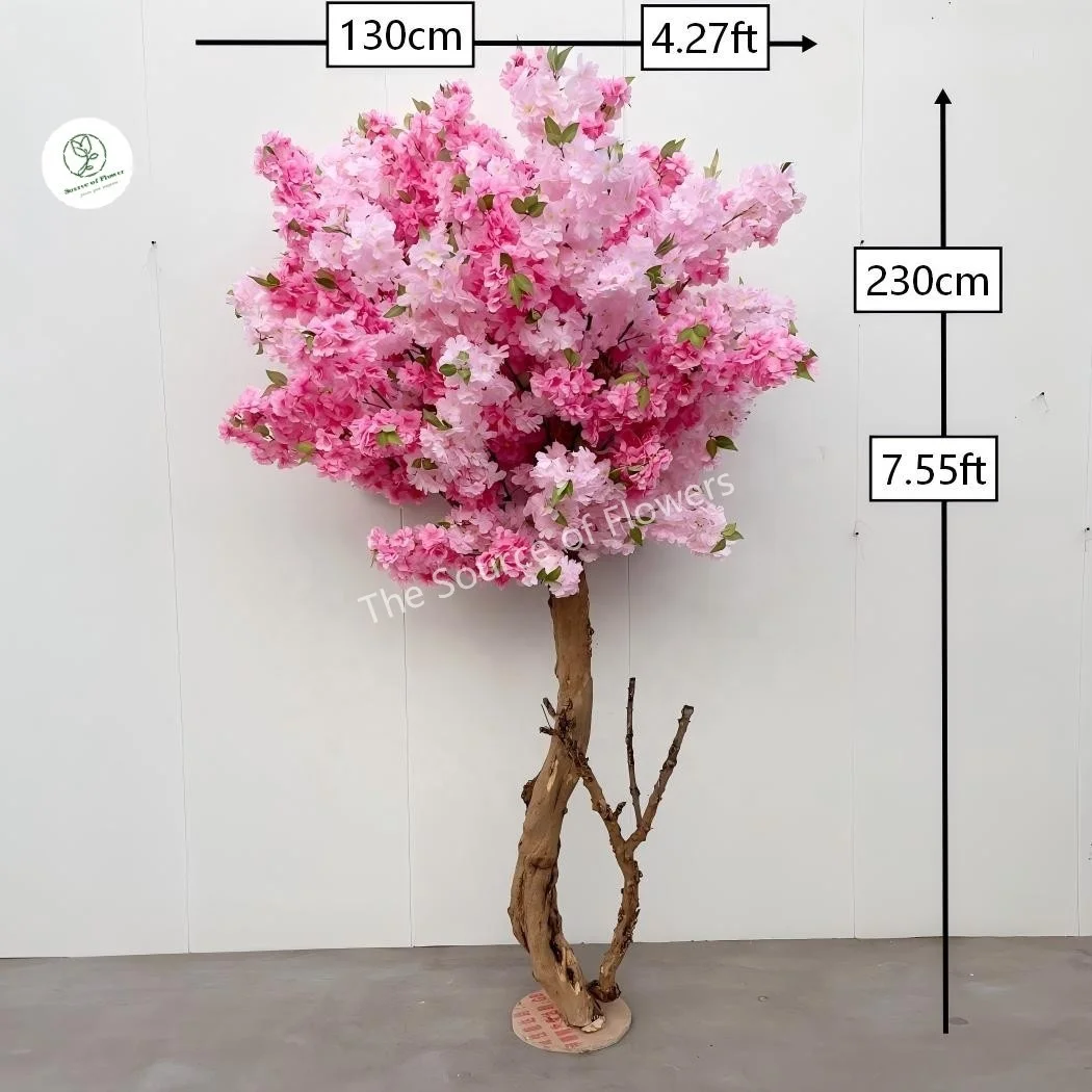 New Design Indoor Cherry Blossom Tree Bonsai Artificial Plastic Plant 230cm High Simulation Home Garden Wedding Decor