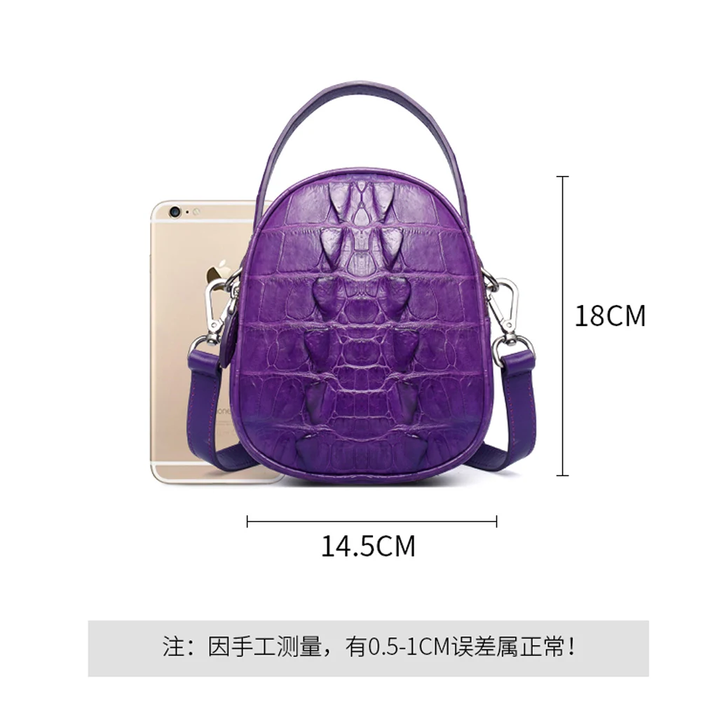 yuanyu 2022 new imported crocodile skin women crocodile handbag fashion small round bag single shoulder cross bag handbag