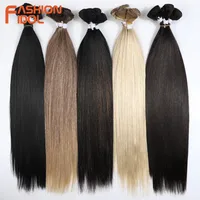 Extensiones de Cabello Sintético Yaki Liso de 20, 22 y 24 Pulgadas, 300g/6 Piezas, Color Rubio Ombre, para Salón de Belleza