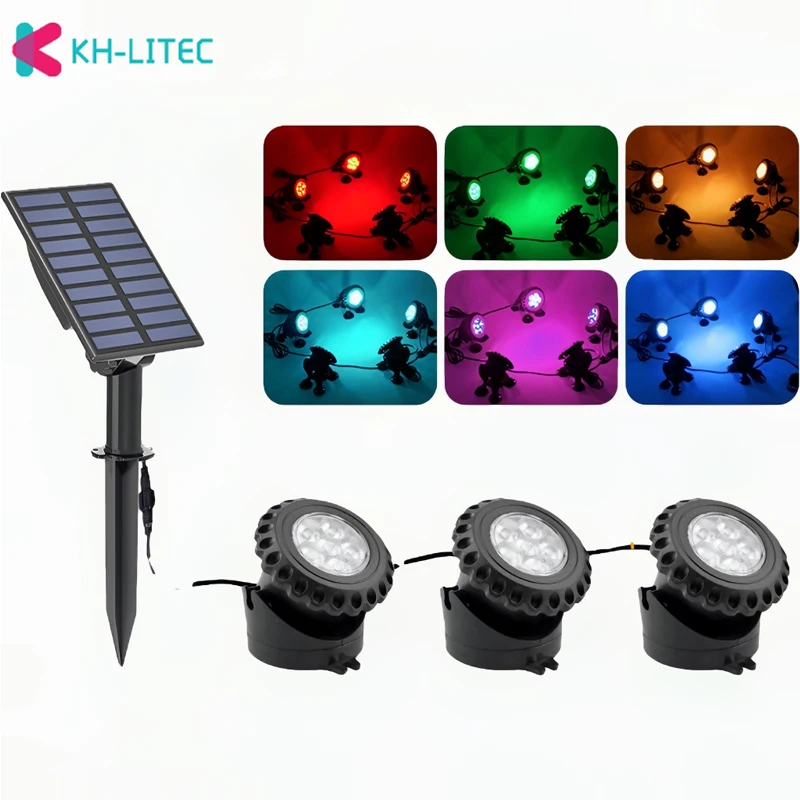 Imagem -04 - Khlitec Atualizar Luzes Rgb Luz Subaquática Solar ao ar Livre Ip68 Piscina Luz Solar Lagoa Luz Solar para Jardim