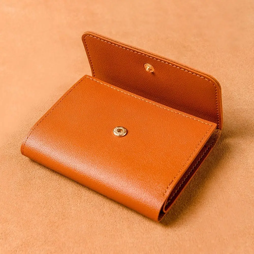 Multi-card Slot Solid Color Portable Leather Card Case Universal Bank Card Credit Card ID Bus Card Holder Travel Card Organizer