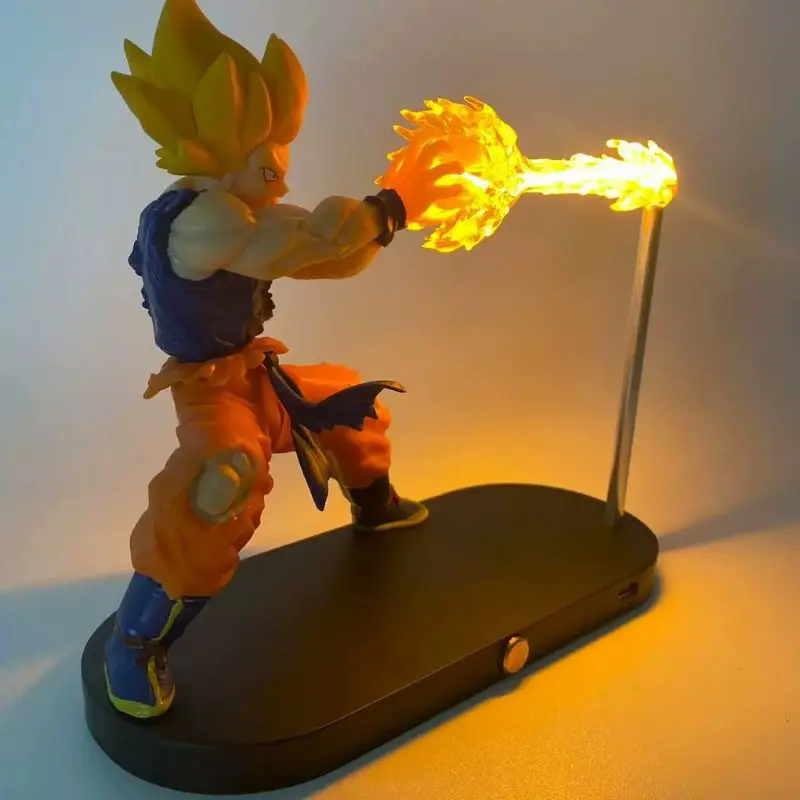 Dragon ball vegeta saiyan goku luz noturna magnética anime periférico mão-fazer ornamentos de mesa para meninos presentes de aniversário