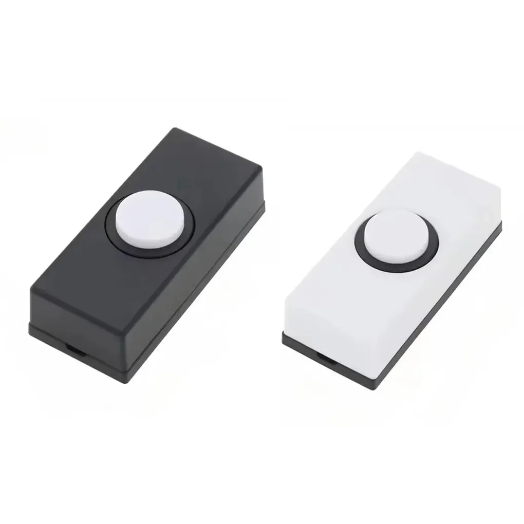 ABS Wired Doorbell Push Button Replacement Sturdy Reliable Hardwired Door Bell Switch Black White Optional for Home Front Door