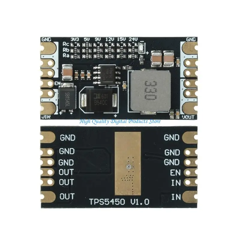 U2JE TPS5450 Power Supply Module with 500KHz Switching, 5A Output Support, and Guided Wiring Text for Control Projects
