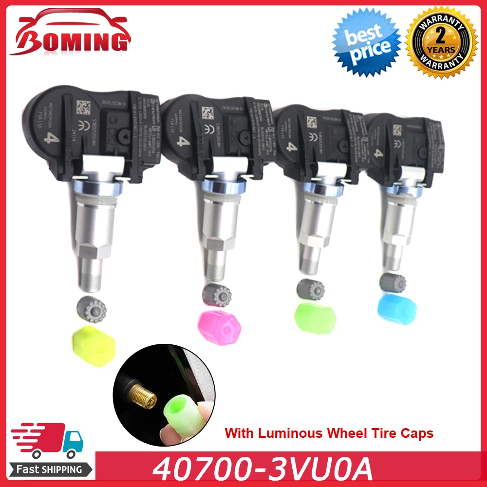 

4PCS Car Tyre Pressure Sensors 40700-3VU0A TPMS Sensor 433MHz FOR Nissan Pulsar Qashqai II TIIDA TEANA X-Trail Rogue 407003VU0A