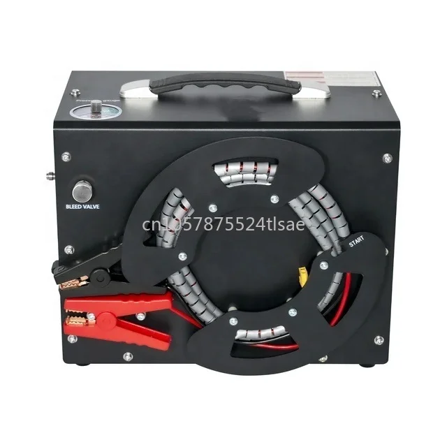 PCP 12v 4500Psi 300Bar 30MPa Portable PCP Air Compressor High Pressure Pump Built-in Power Adapter & Fan Automatic Stop Diving