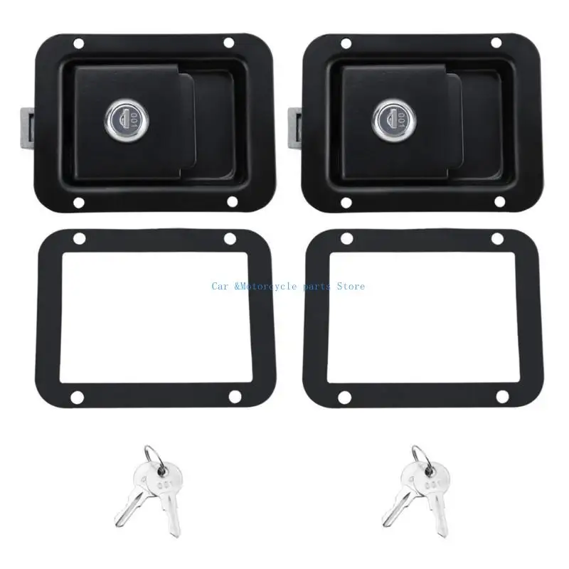 

Y9UC Metal Door Lock Entry Handle Latches Lock Replacement Waterproof Trailer Lock Adjustable for Trailer & Outdoor Equipment