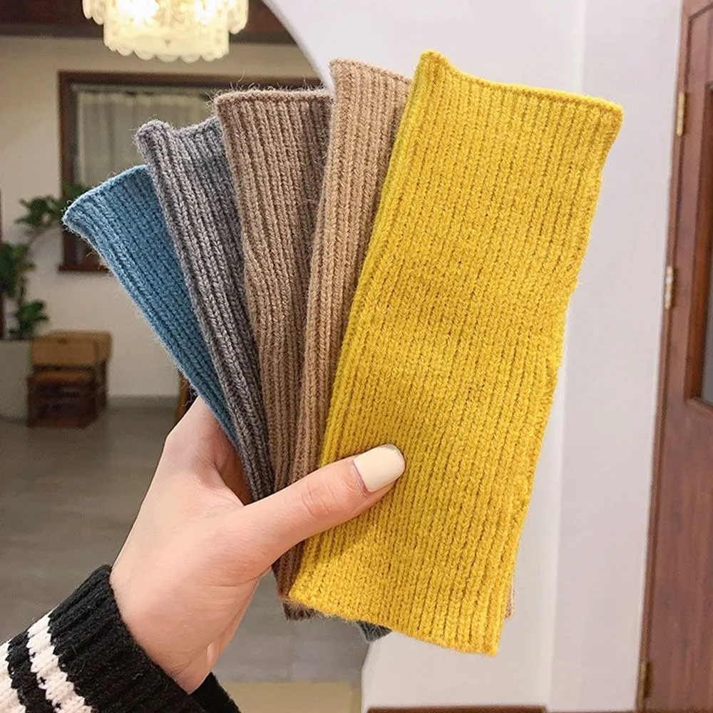 New Soft Half Finger Gloves Keeping Warm Knitting Winter Gloves Solid Color Fingerless Gloves Unisex