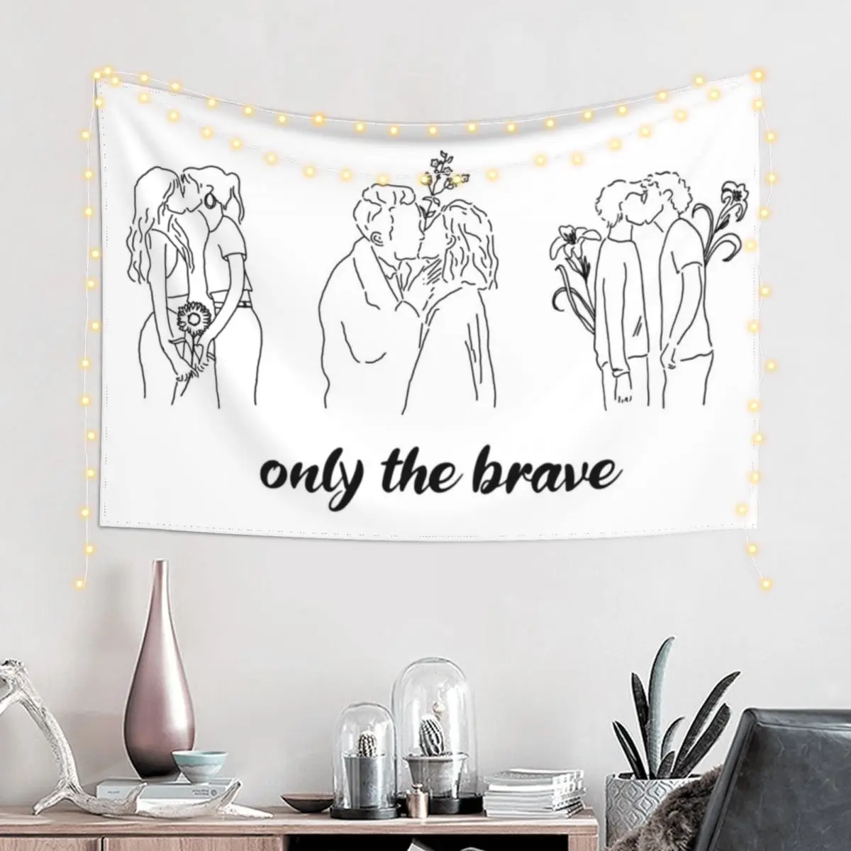 Only The Brave Tapestry Home Supplies Home Decorations Aesthetic Decorative Wall Mural Wall Carpet Tapestry