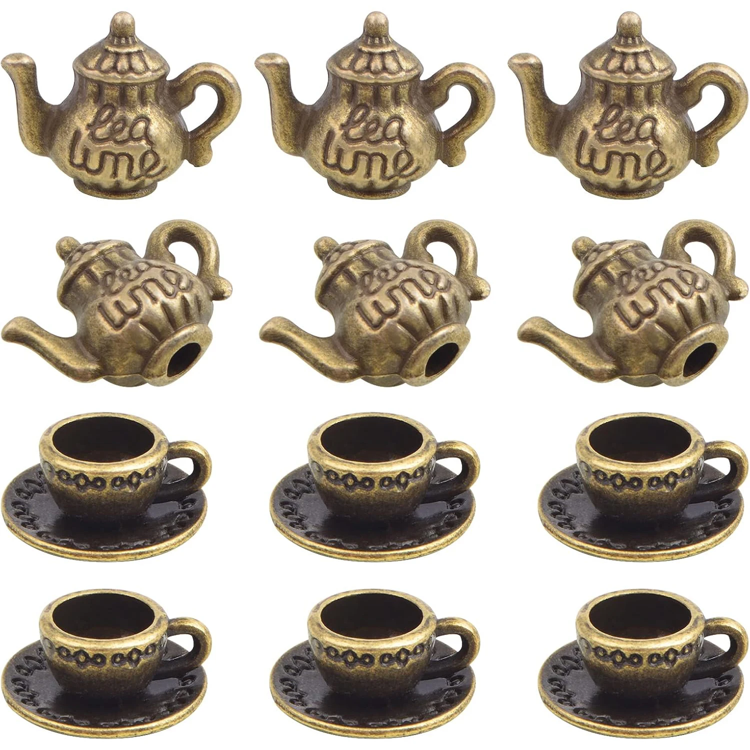 

40 шт. винтажных подвесок-шармов в виде чайных чашек, чайников и кофейных кружек из сплава для изготовления ожерелий, браслетов и ювелирных изделий своими руками