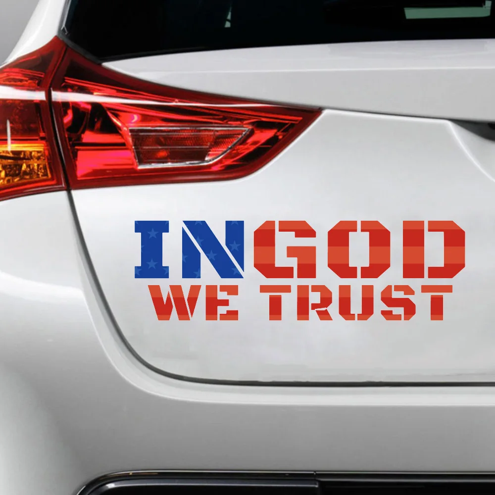 In God We Trust USA Flag Car Sticker Decal for  Bumper Tailgate Door Body Side Auto Vehicel Decor