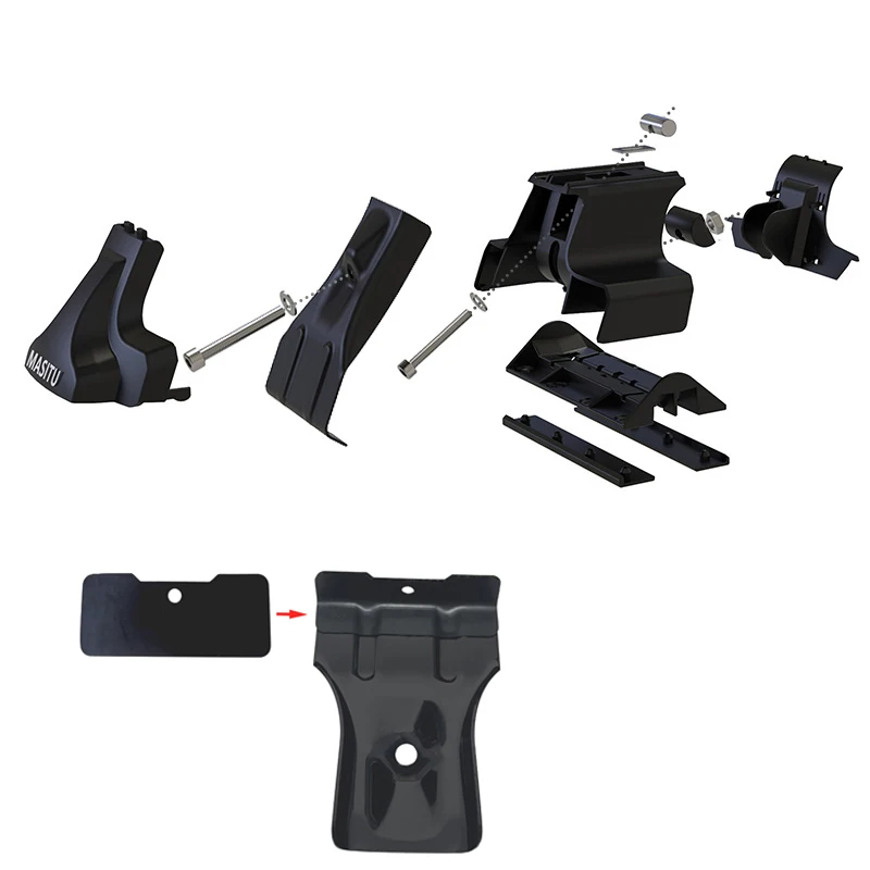 2PCS Universal Foot Low-Profile Nylon Material Car Roof Rack Crossbar End Support Bracket Standard Ordinary Vehicle Top Cover