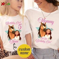 Birthday Shirt for Family Matching Clothes Horse Party Girls TShirt Gift Custom Name Kids Clothing Outfit Children Clothes Daddy