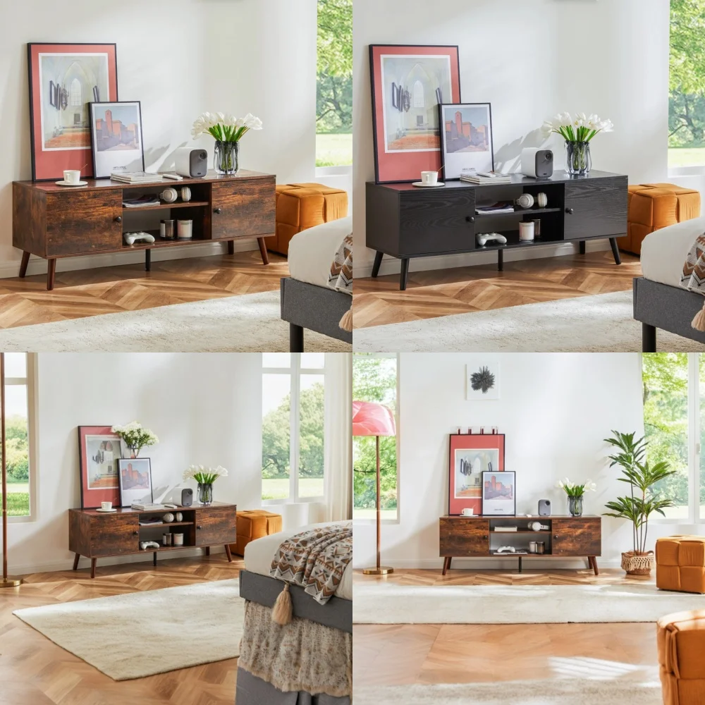 

TV StandsWooden TV Stand for 60 Inch TVs with Adjustable Shelves Entertainment Center