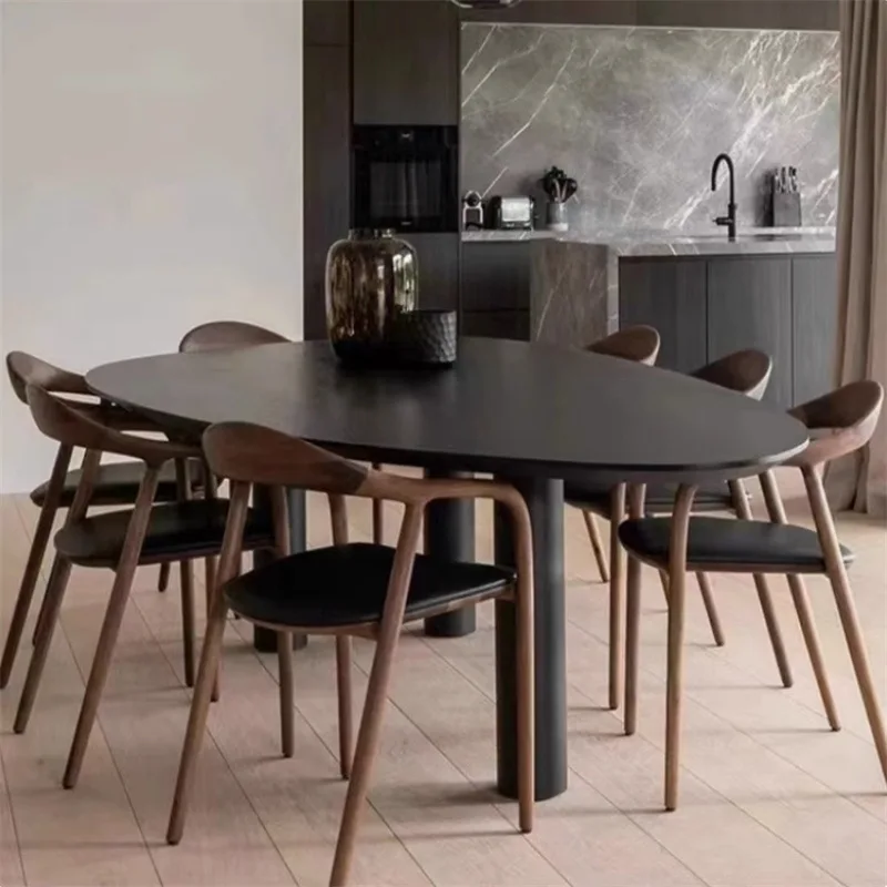 Solid wood desk irregular conference table, modern simple homestay desk dining table