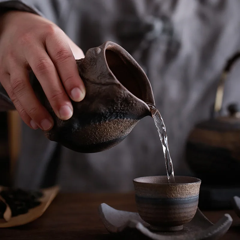 Pitcher Gong Dao Bei Handmade Retro Japanese Style Coarse Pottery Fair Mug Cup Tea Pot Porcelain Kung Fu Set Accessories