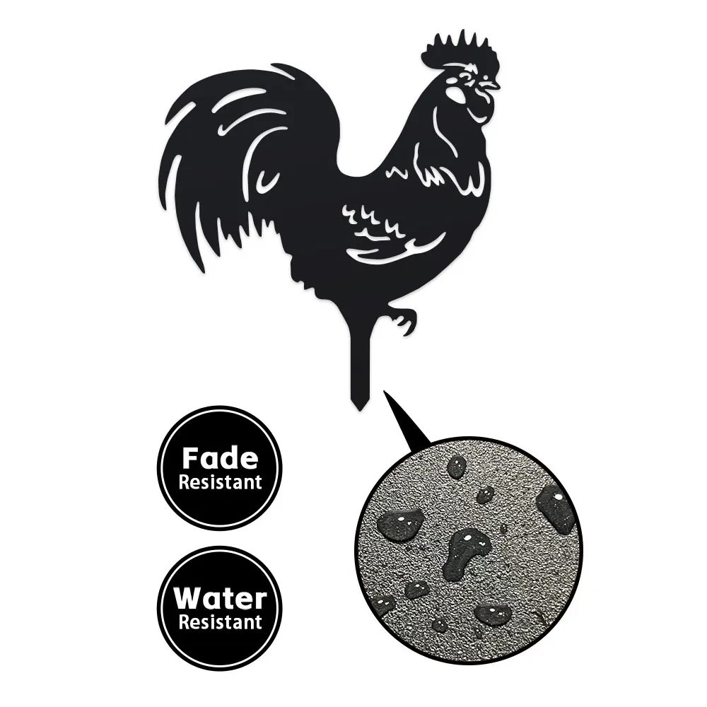 2D 1pc This iconic rooster stump adds a rustic charm and a cheerful spirit, decorating your yard balcony  A bold rooster stump