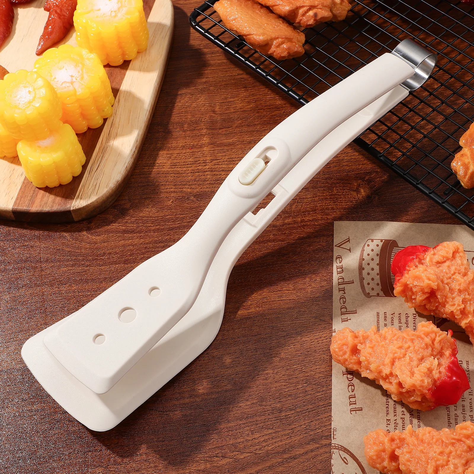 

Silicone Spatula Tong Heat Resistant Kitchen Clamp Cooking Tool Non Slip Handle Food Flipping Clip Bbq Steak Fish Frying