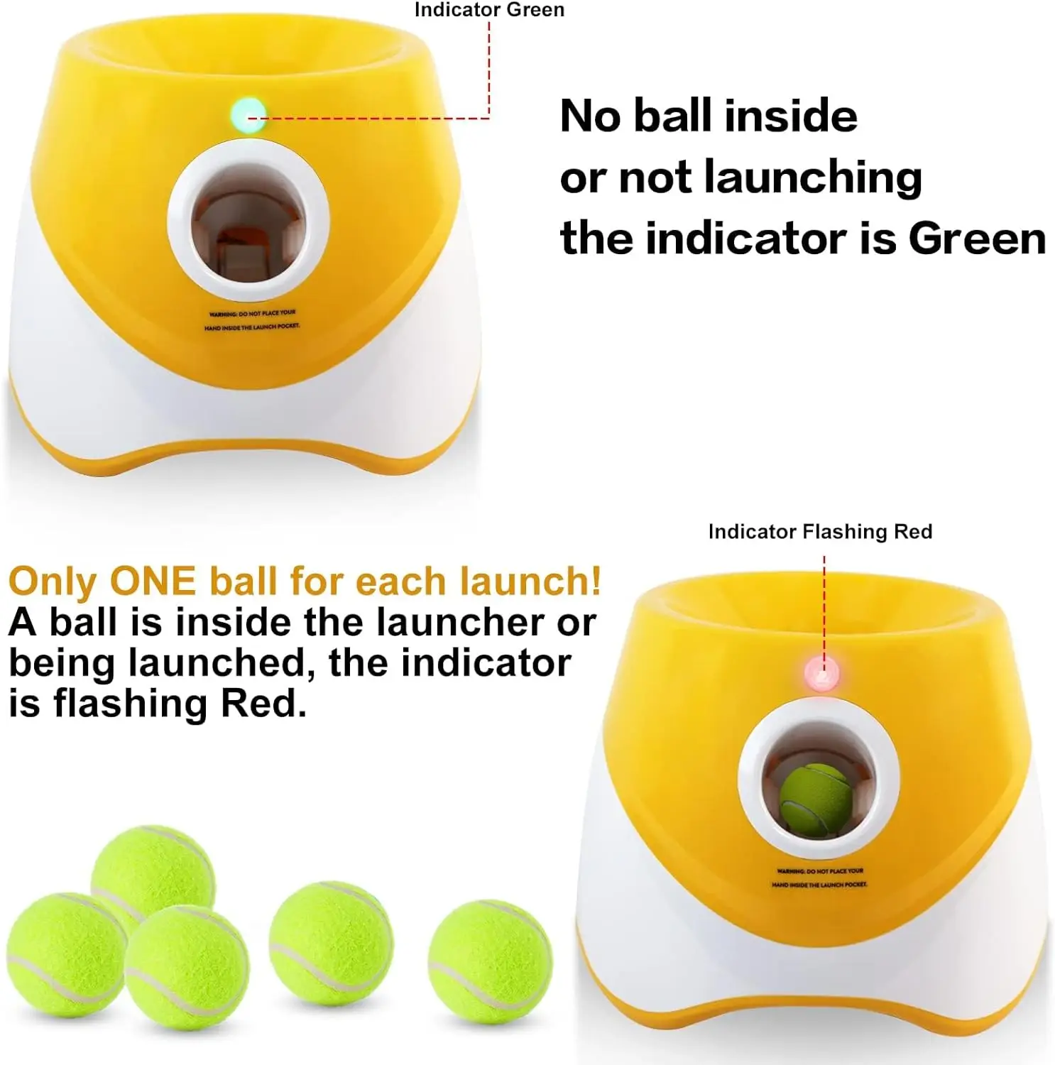 Dog Launcher Automatic Dogs Chase Toy Tennis Throwing Pinball Machine Fun Interactive Throw Rechargable Catapult USB Charging