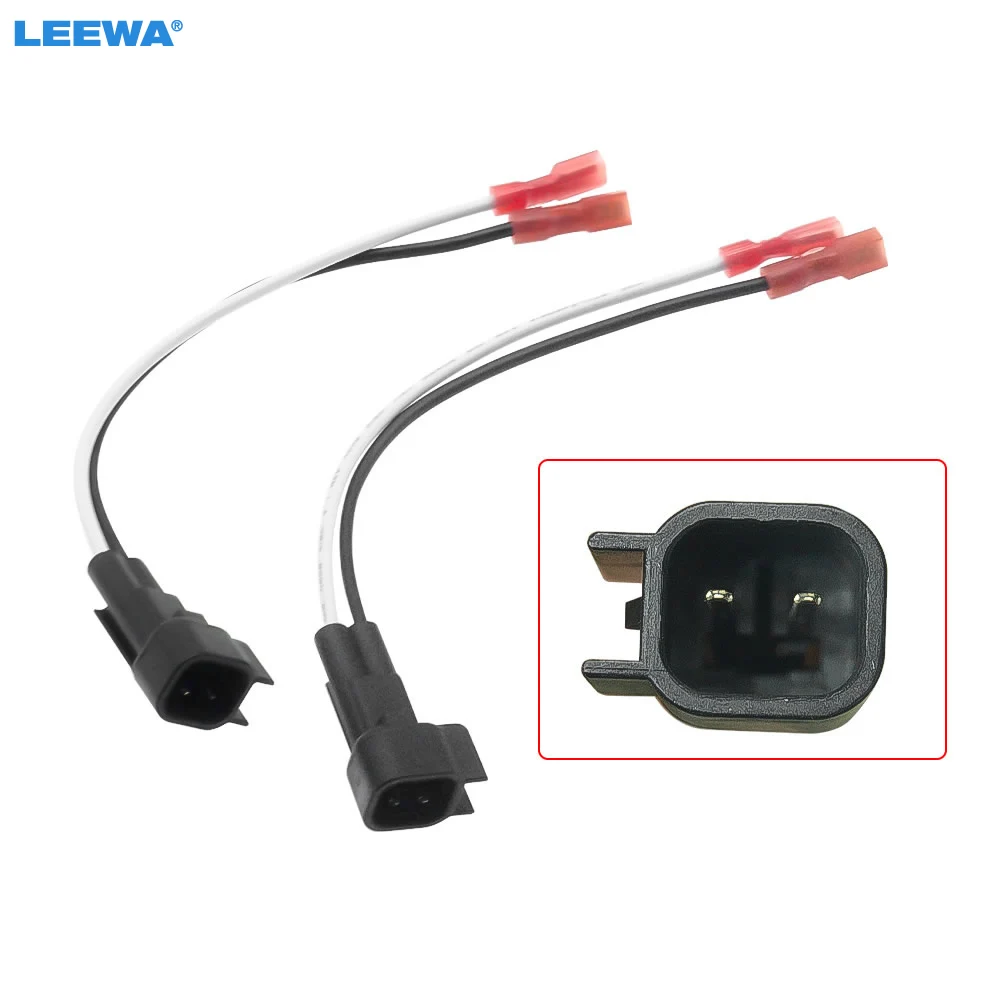 

LEEWA 2pcs Car 2Pin Stereo Speaker Wire Harness Adaptors For Ford Auto Speaker Replacement Connection Wiring Plug Cables #CA6310