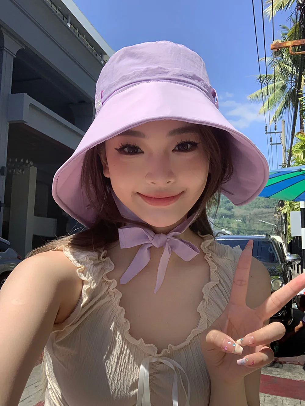 Women\'s summer hat bucket hat Caps women Beach outing hats for men Sun cap sun visor cotton Fishing hat Hat for girl Korean hat