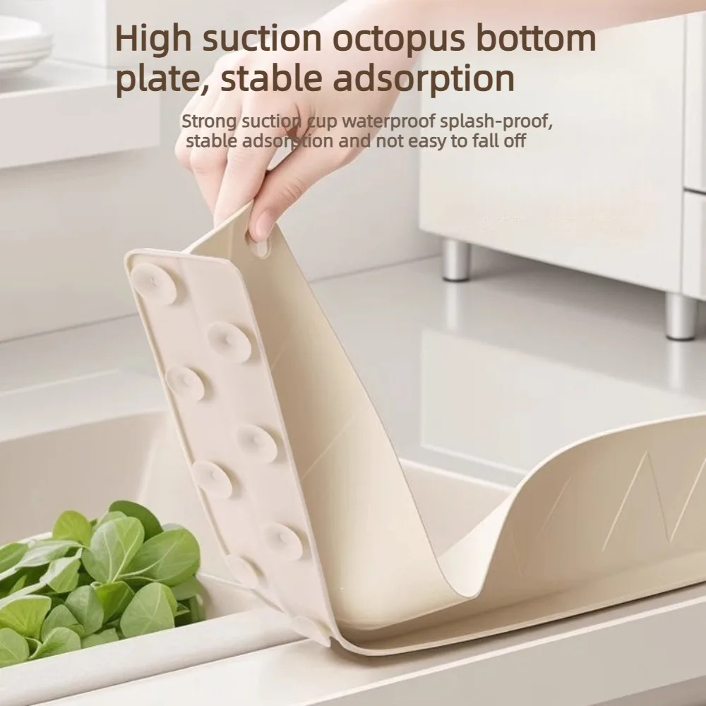 50cm Soft Silicone Kitchen Sink Splash Guard Waterproof Strong Suction Cups Design Home Gadgets Bathroom Kitchen Accessories 1PC