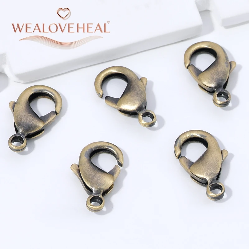 armband verschluss，12mm 15mm Antik-Bronze Messingbeschichtete Karabinerverschlüsse für DIY Schmuckherstellung Armband Halskette Zubehör Großhandel Bastelbedarf – Detail 19