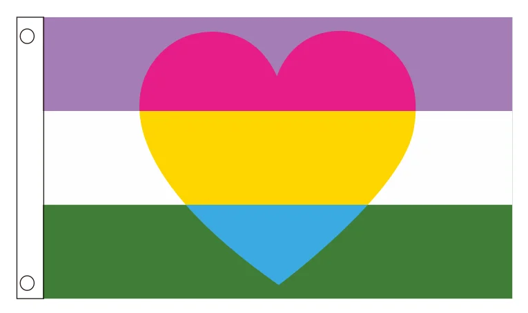 90*150cm Non-Binary Genderqueer Pride Flag Bisexual Heart Flag and Banners Welcome Party Outdoor Outside Decorationscm