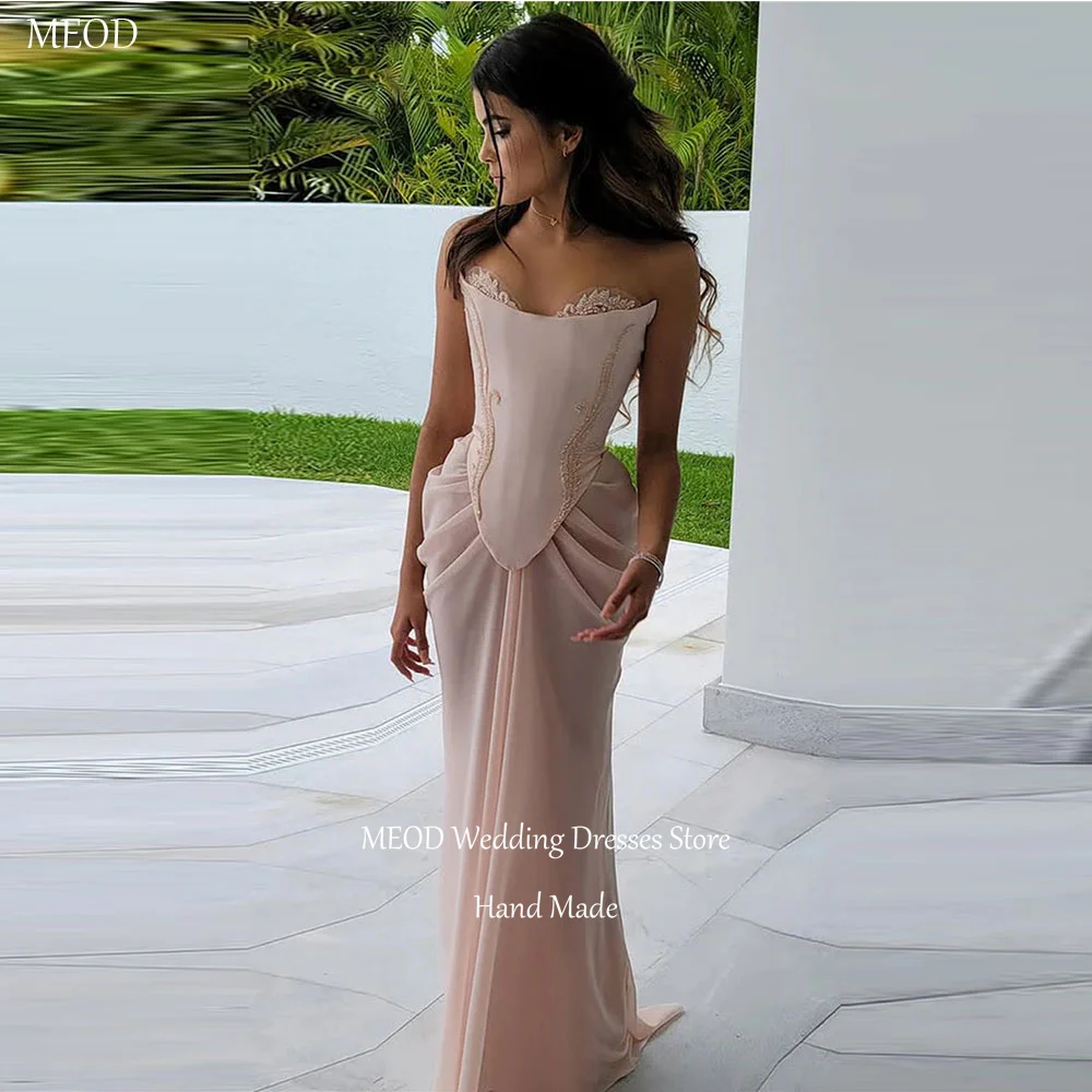 

MEOD Formal Evening Dresses Sweetheart Sleeveless Mermaid Prom Gown Appliques Floor Length Backless Dresses For Women Customized