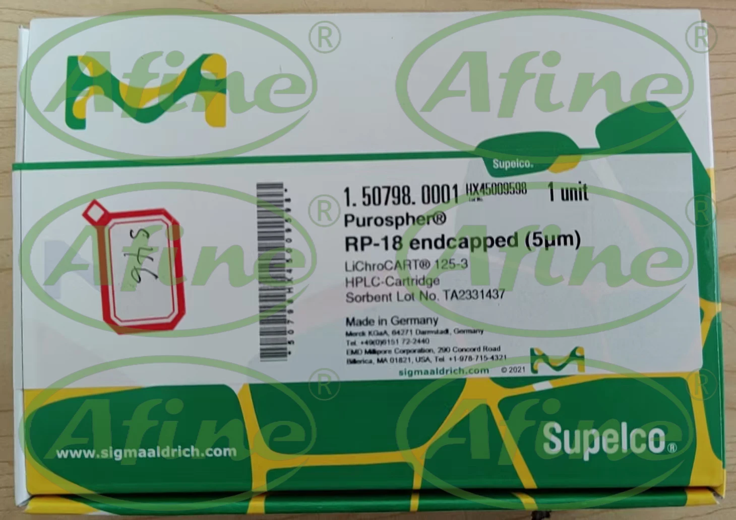 AFINE Merck 1.50798.0001 Columnas HPLC Purospher RP-18 codificadas (5 μm)