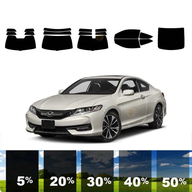 precut Removable Window Tint Film For Car 100% UVR 5%-35%VLT Heat Insulation Carbon ﻿For HONDA ACCORD 2 DR COUPE 2013-2017