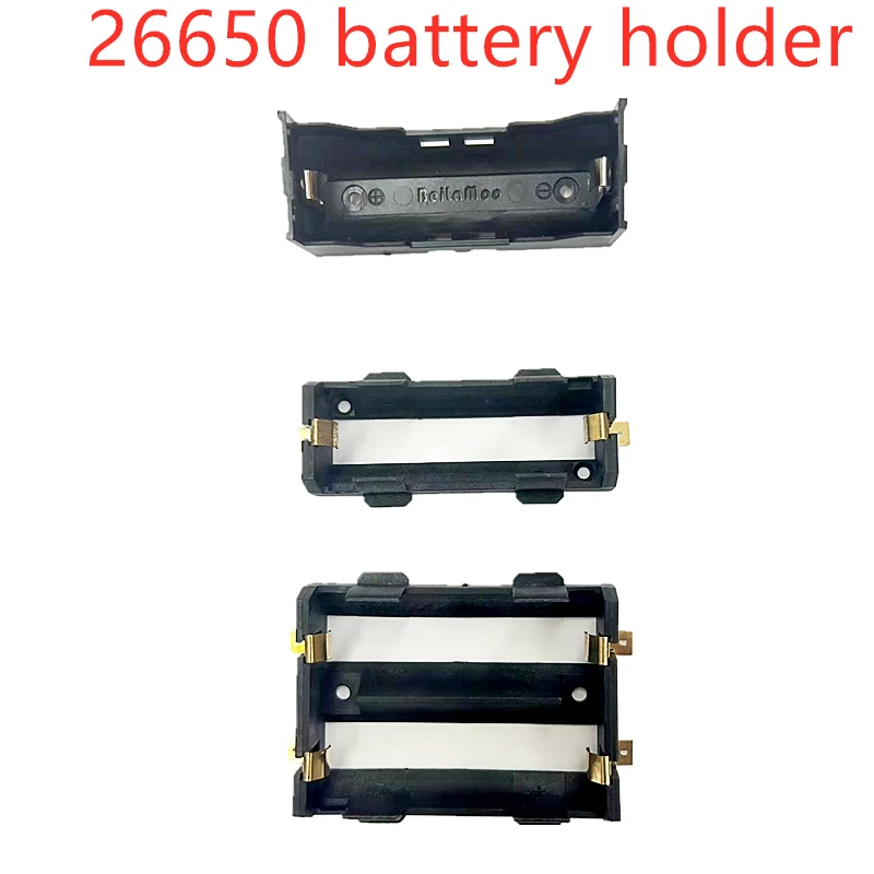 26650 uchwyt na baterię SMD na 26650 czarny z brązowymi kołkami pozłacany na 26650 3.7V akumulatory Hold Case Box