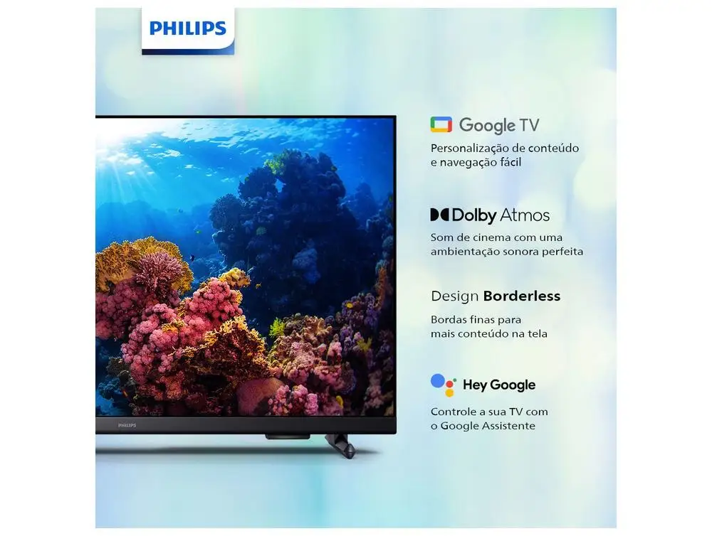 تلفزيون ذكي 43 فيليبس Full HD DLED 43PFG6918/78 60 هرتز تلفزيون جوجل رباعي النواة مساعد جوجل 3 HDM