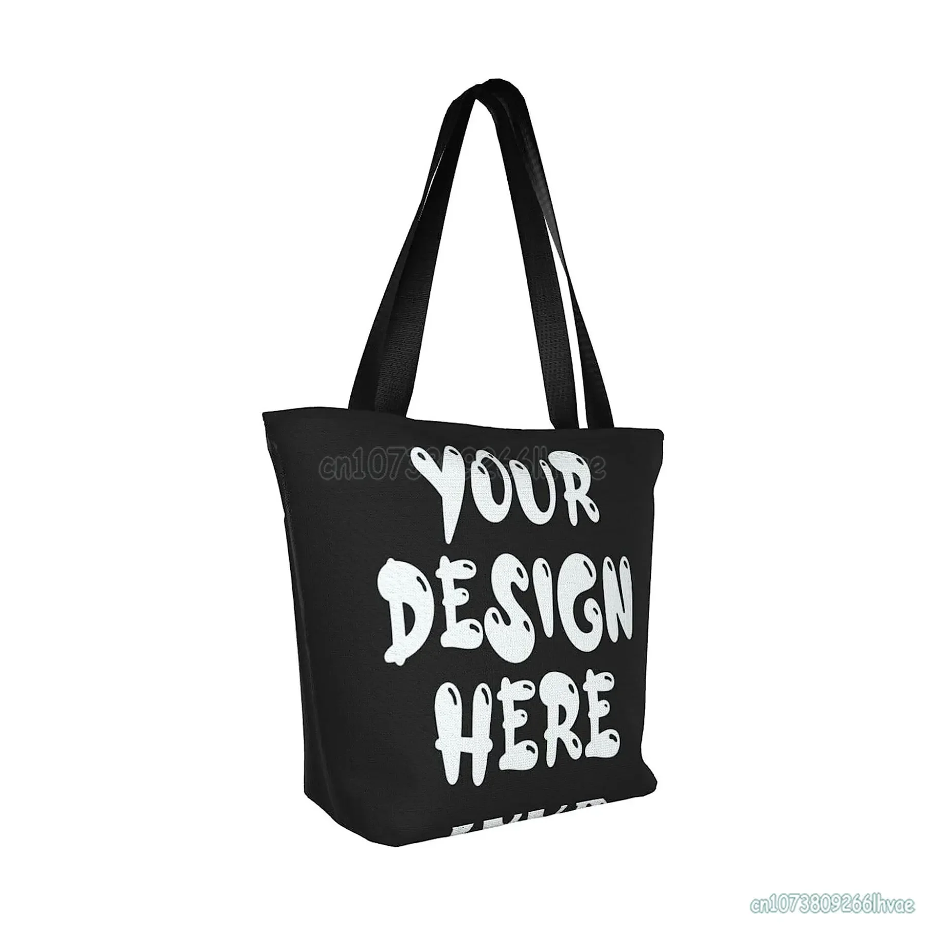 Personalizza il tuo design Borsa a tracolla con foto di testo Borse casual da donna Borse per la spesa riutilizzabili Borsa tote grande per lavoro da viaggio