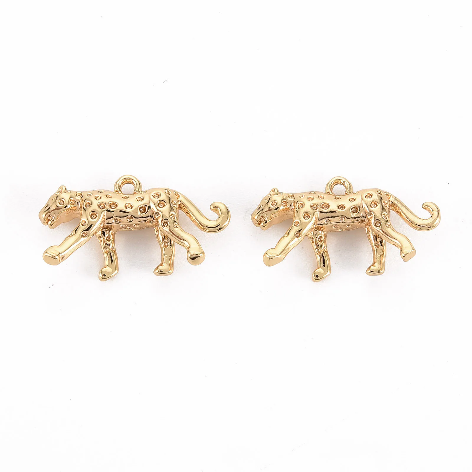 

6pcs Brass Cheetah Charms Animals Metal Pendants Real 18K Gold Plated for Necklace Bracelet Earring Jewelry Making Supplies