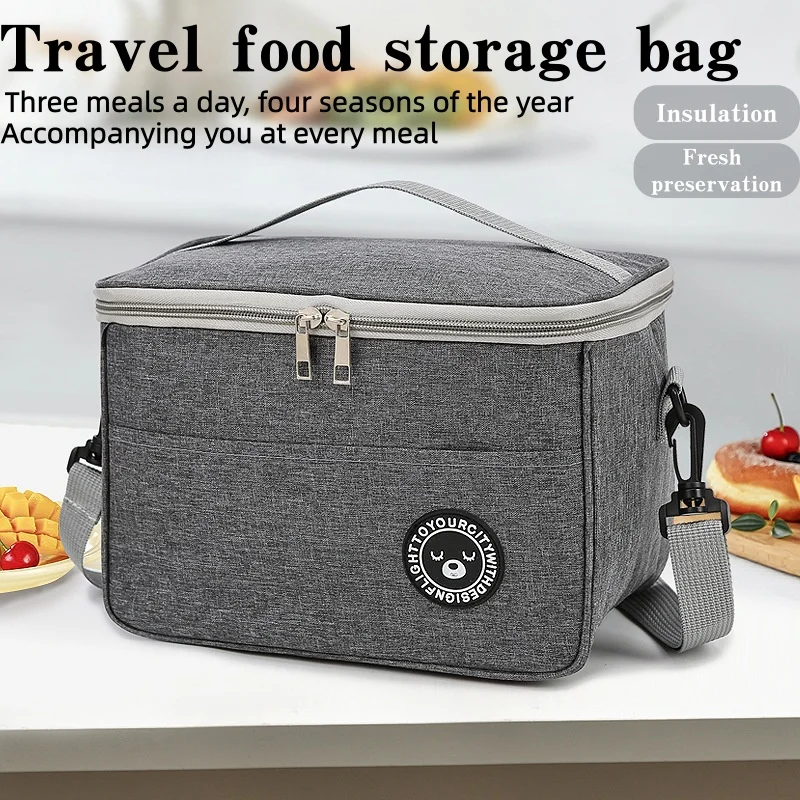 Large-capacity insulated picnic bag, single-shoulder outdoor travel cooler bag, outdoor fresh-keeping inner liner picnic bag