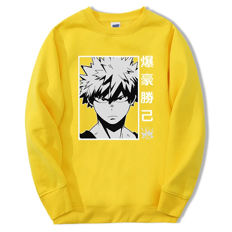 My Hero Academia Hoodie Sweatshirts For Men Mangas Anime Bakugou Deku Graphic Pullover Long Sleeve Round Neck New Moletom Hoody