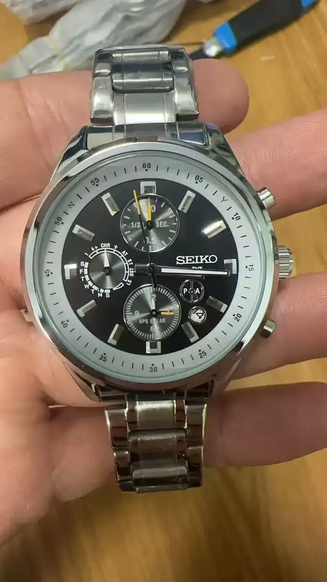 Seiko العلامة التجارية الفاخرة أزياء الأعمال عارضة الرياضة متعددة الوظائف كرونوغراف حار بيع رجل غير الميكانيكية كوارتز ساعة معصم