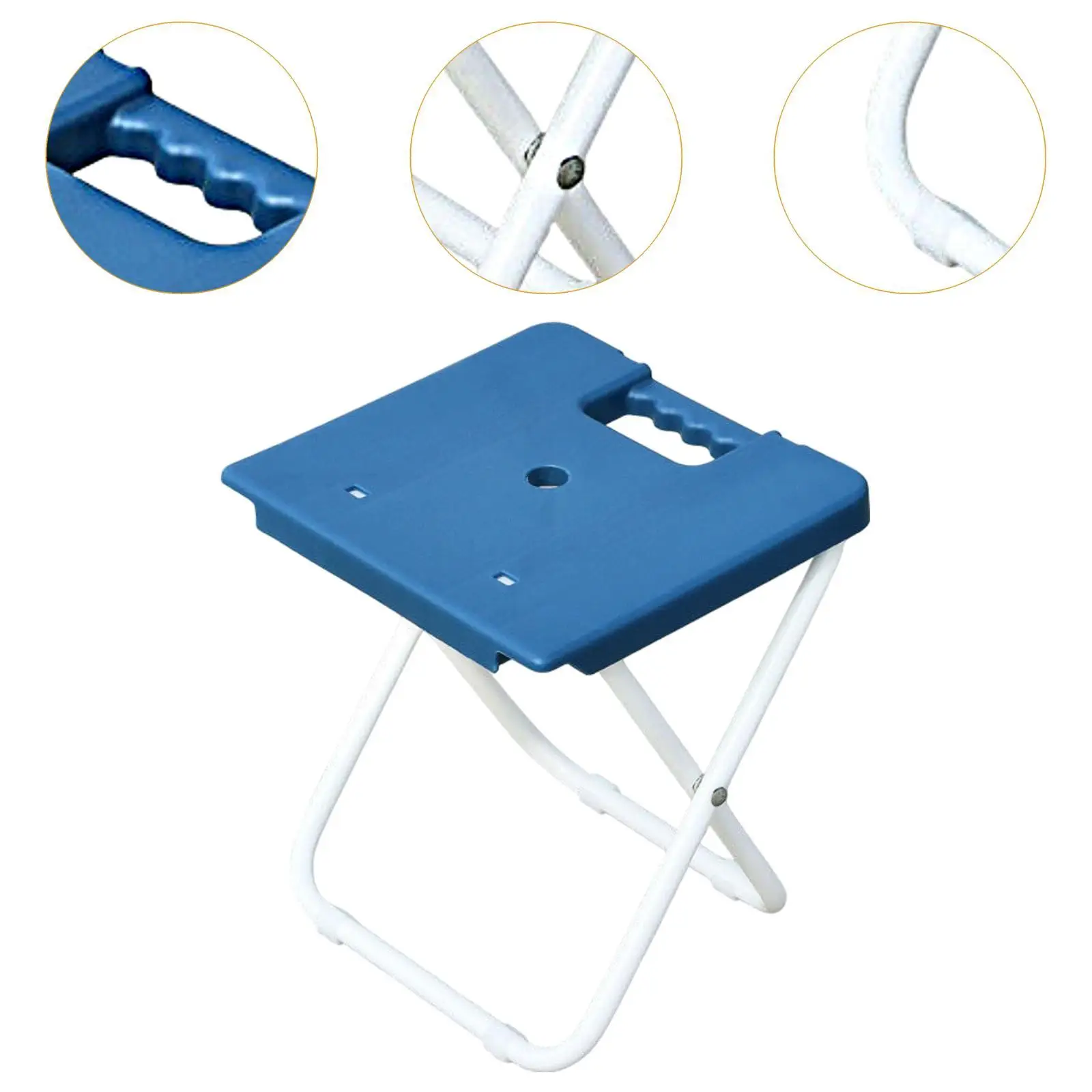 Kompakter Hocker für Zugsitzen und Angeln, platzsparender tragbarer Stuhl für den Außenbereich