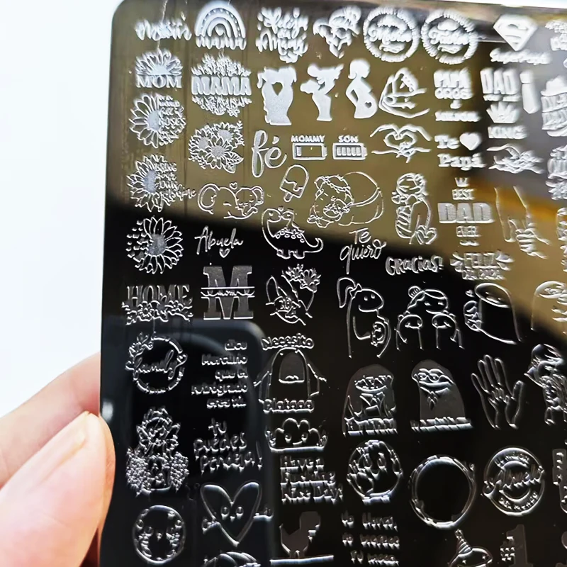 Kuchen Weihnachten Sonnenblume Nagel Stamping Platten Brief Spitze Geometrische Nagel Stempel Vorlagen Polnischen Druck Schablonen Maniküre Werkzeug