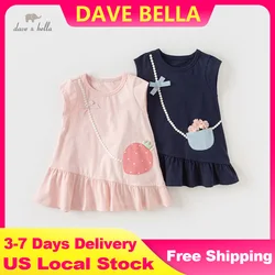 Dave Bella Cute Short Sleeve Party Dresses for Girls Sweet Cotton Casual Spring Summer Holiday Dresses 2025 Children DB2240787