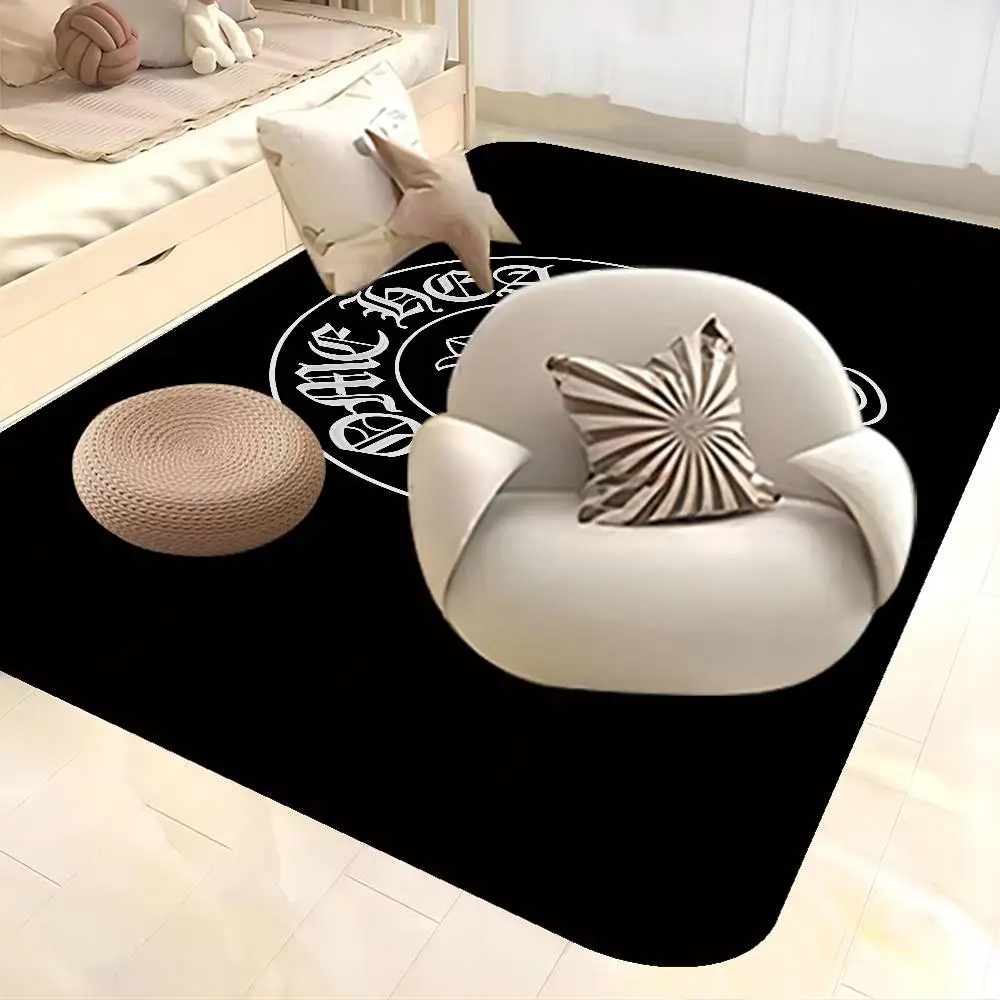 Jewelry Brand C-Chrome H-Hearts Hallway Carpet Non-Slip Laundry Room Mat Laundry Decor Balcony Living Room Bedside Area Rugs