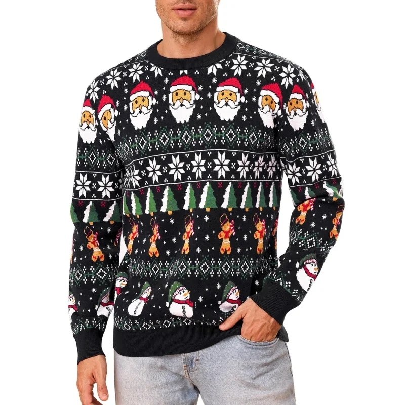 Santa Claus Deer Pattern Hoodie For Men Christmas Snow 3D Printed Pullover Autumn Women Hoodies Long Sleeve O-Neck Sweatshirts