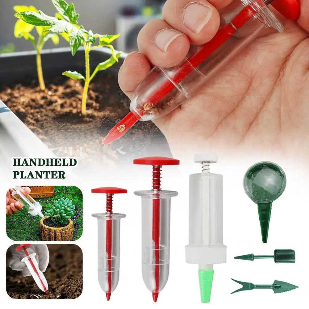 6 unids/set Mini sembradora de mano herramienta Manual plántulas de jardinería ancho juego de semillas fertilización herramienta para plantar y Dibber W7M1
