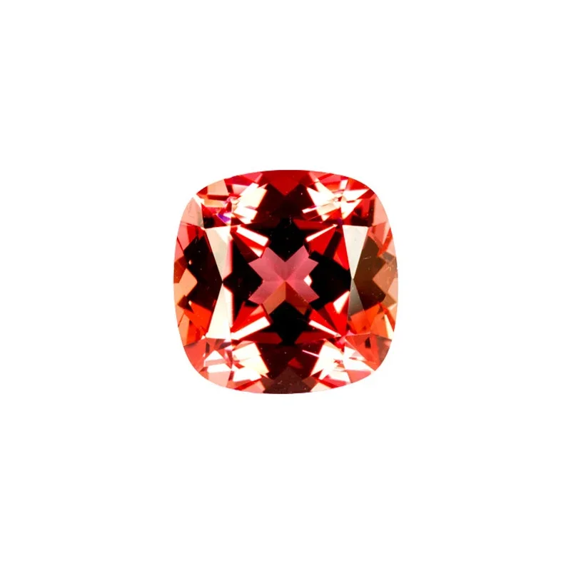 Künstlicher Saphir Padparadscha Feuerlotus-Farbe Asscher-Schliff Zertifikat wählbar – Detail 9