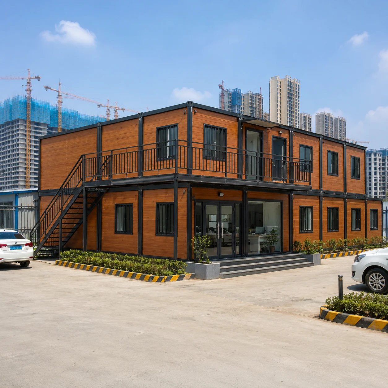 Container Homes Prefab House 20FT Steel Frame for Wholesaler Sales Office Site Office Factory Direct Supply Custom Layout