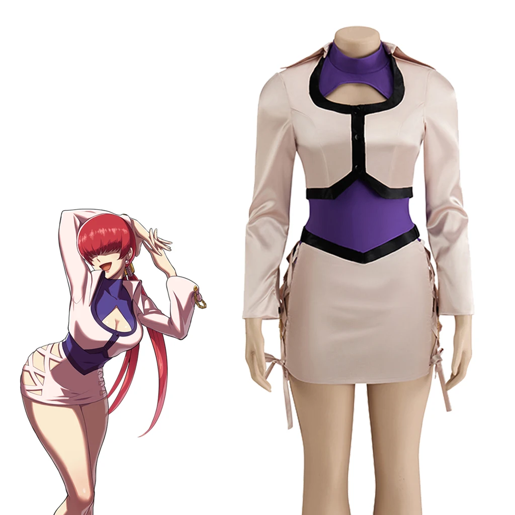 

Game King Косплей Fighters KOF Shermie Косплей Костюм Сексуальное Платье Shermie Сексуальные Розовые И Фиолетовые Наряды Женский Костюм На Хэллоуин
