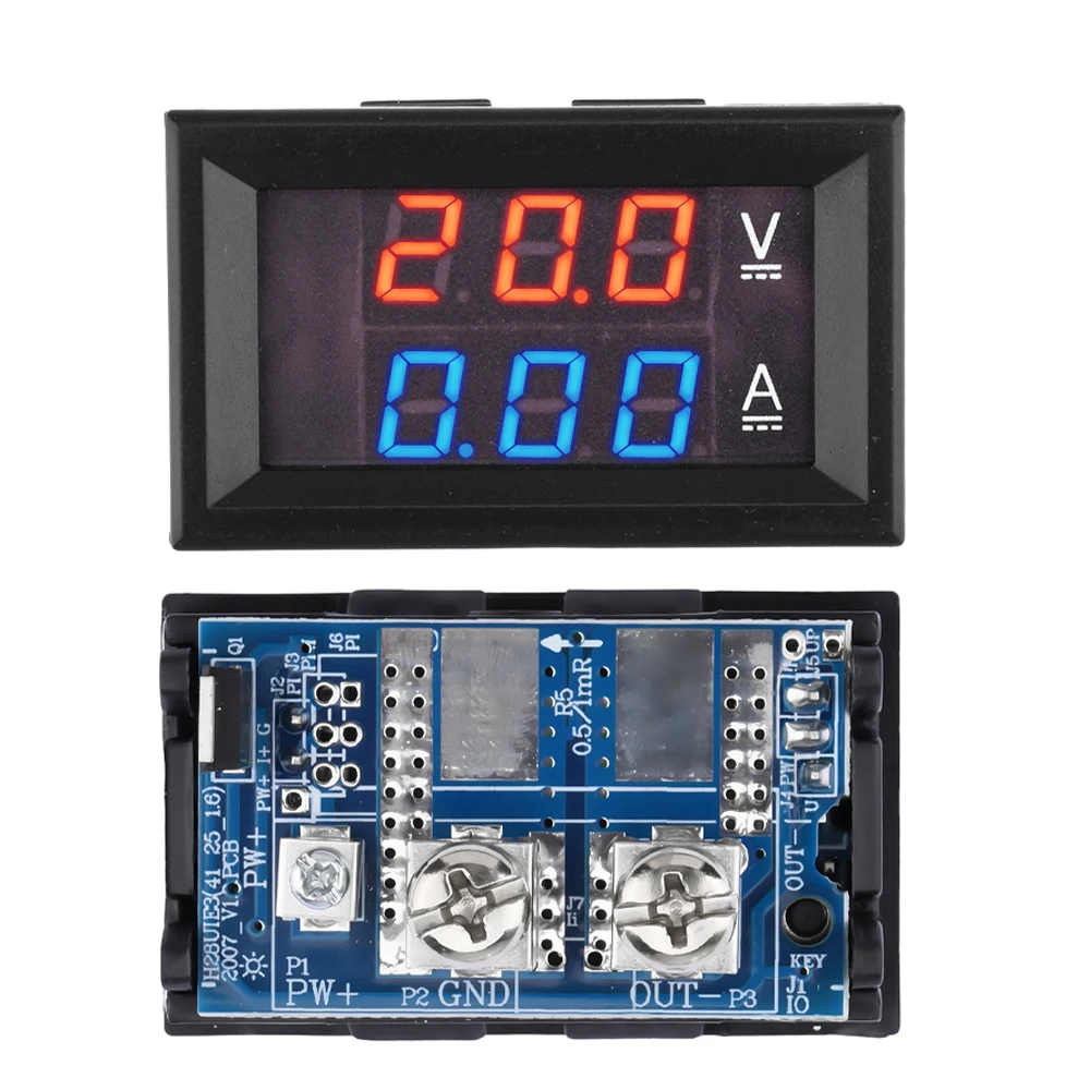 Imagem -04 - Amperímetro de Tensão com Display Digital Led Voltímetro de Alta Precisão Monitoramento em Tempo Real Instrumentos Elétricos Dc7v100v 20a 50a
